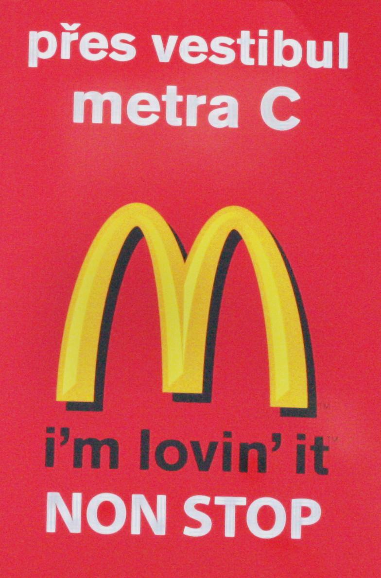 24 hour McDonalds sign in the Czech Republic
