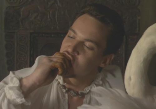 Henry VIII eating swan pie